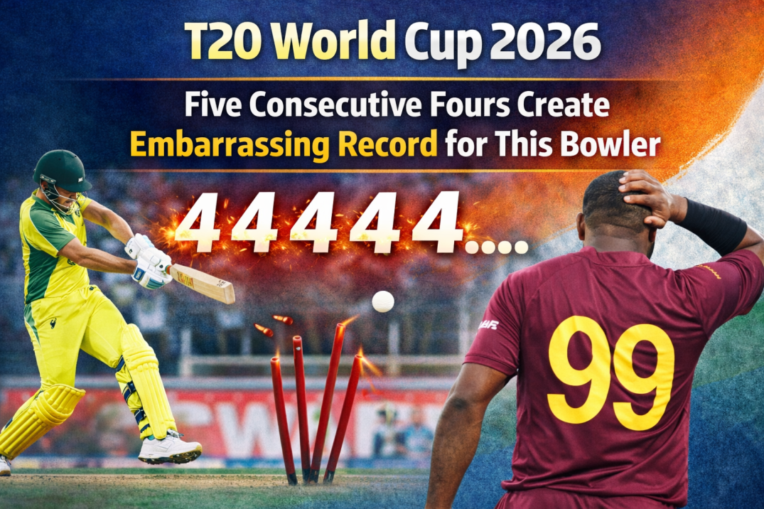 T20 World Cup 2026: Five Consecutive Fours Create Embarrassing Record for This Bowler