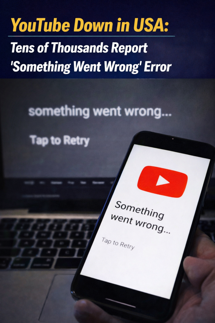YouTube Down in USA: Tens of Thousands of Users Face Problems Amid Outage