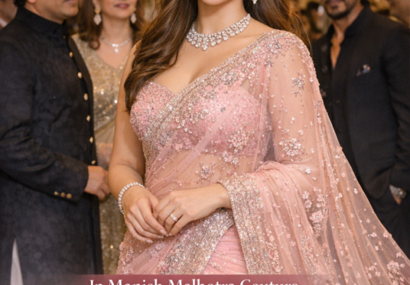 Sara Tendulkar Turns Heads in a Pink Manish Malhotra Saree for Arjun Tendulkar’s Wedding
